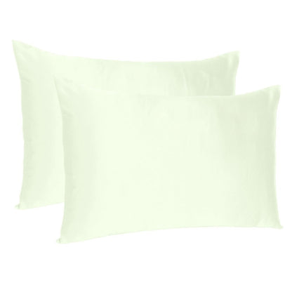 Ivory Dreamy Set Of 2 Silky Satin Queen Pillowcases