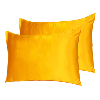 Goldenrod Dreamy Set Of 2 Silky Satin Queen Pillowcases