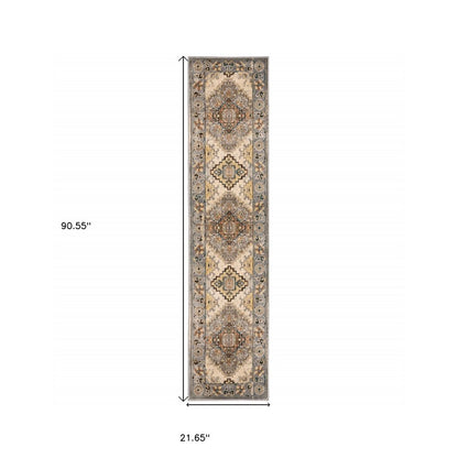 10' X 13' Gray And Beige Aztec Pattern Area Rug