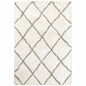 2' X 3' Ivory And Gray Geometric Lattice Scatter Rug