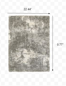 2' X 8' Gray And Ivory Distressed Abstract Runner Rug