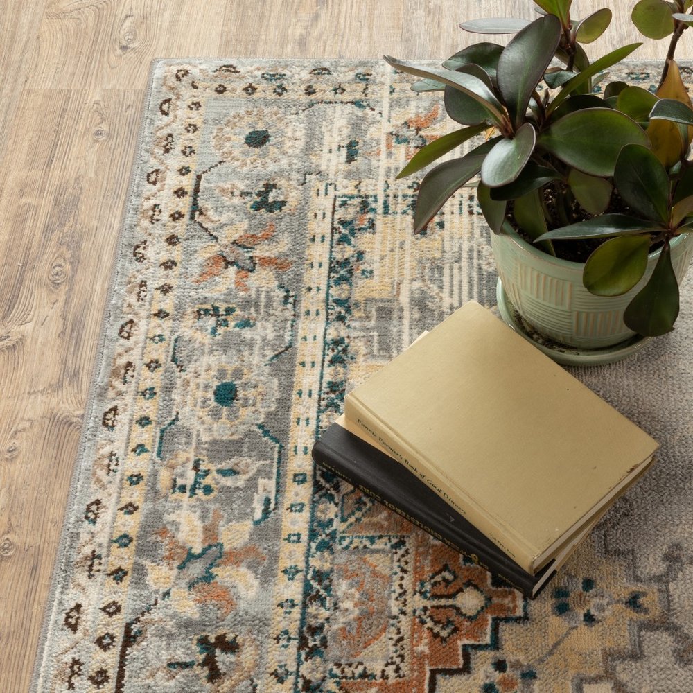 10' X 13' Gray And Beige Aztec Pattern Area Rug