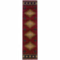 2' X 3' Red And Beige Ikat Pattern Scatter Rug
