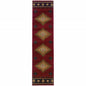 5' X 8' Red And Beige Ikat Pattern Area Rug