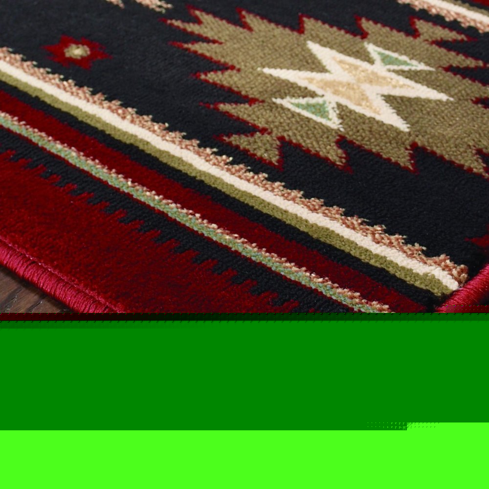5' X 8' Red And Beige Ikat Pattern Area Rug