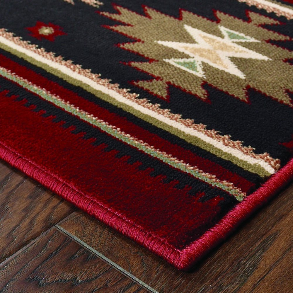 10' X 13' Red And Beige Ikat Pattern Area Rug