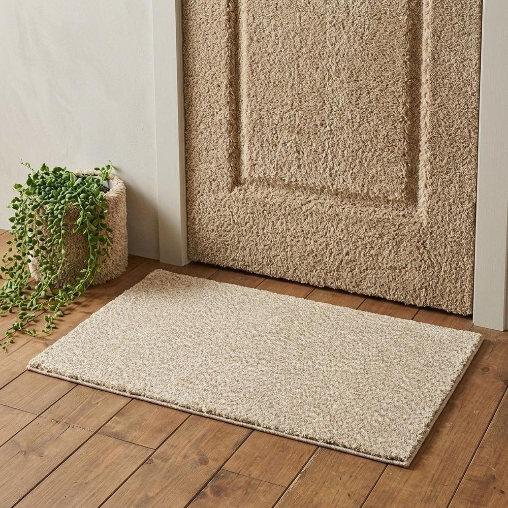 3' X 5' Beige Shag Hand Tufted Area Rug