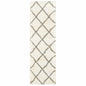 10' X 13' Ivory And Gray Geometric Lattice Area Rug