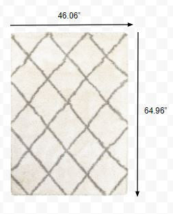 10' X 13' Ivory And Gray Geometric Lattice Area Rug