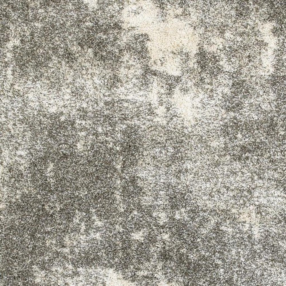 2' X 3' Gray And Ivory Distressed Abstract Scatter Rug