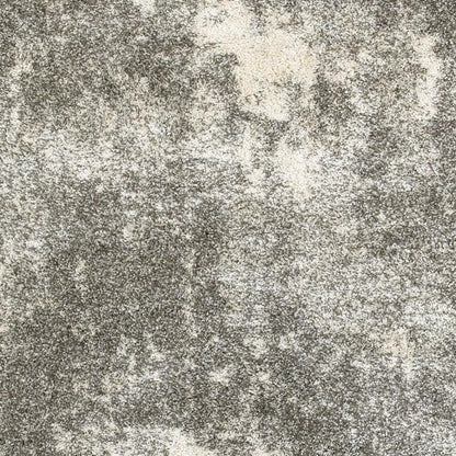 8' X 11' Gray And Ivory Distressed Abstract Area Rug