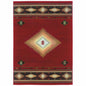 5' X 8' Red And Beige Ikat Pattern Area Rug