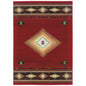 5' X 8' Red And Beige Ikat Pattern Area Rug