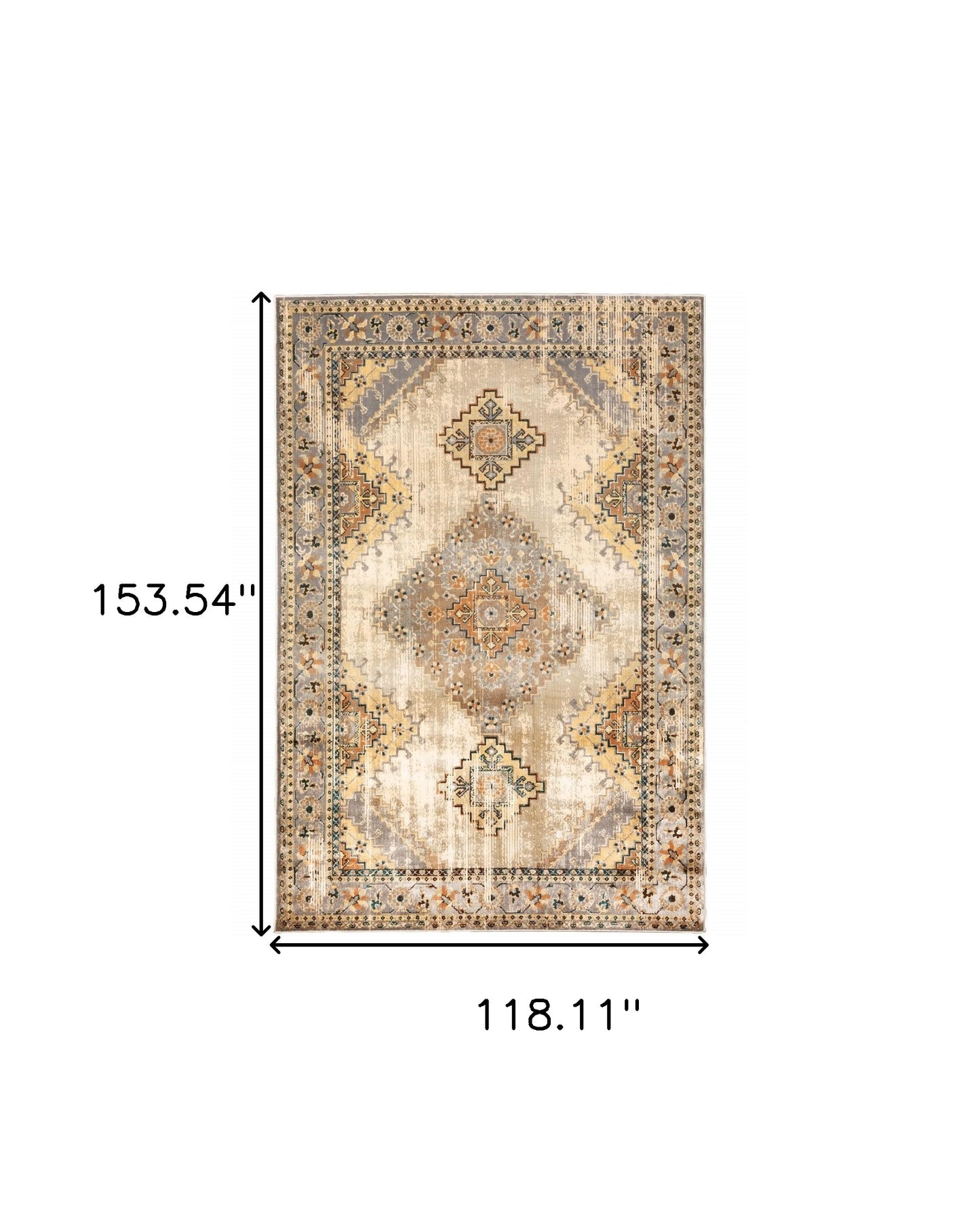 2' X 8' Gray And Beige Aztec Pattern Runner Rug