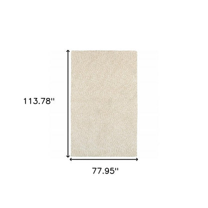 3' X 5' Ivory Shag Hand Tufted Area Rug