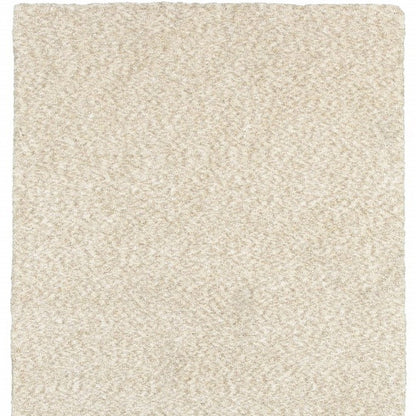 3' X 5' Ivory Shag Hand Tufted Area Rug