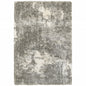 2' X 3' Gray And Ivory Distressed Abstract Scatter Rug