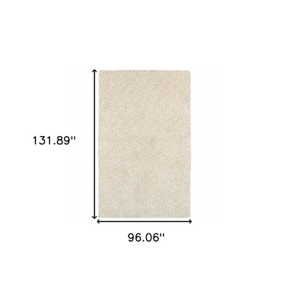 10' X 13' Modern Shag Ivory Indoor Area Rug