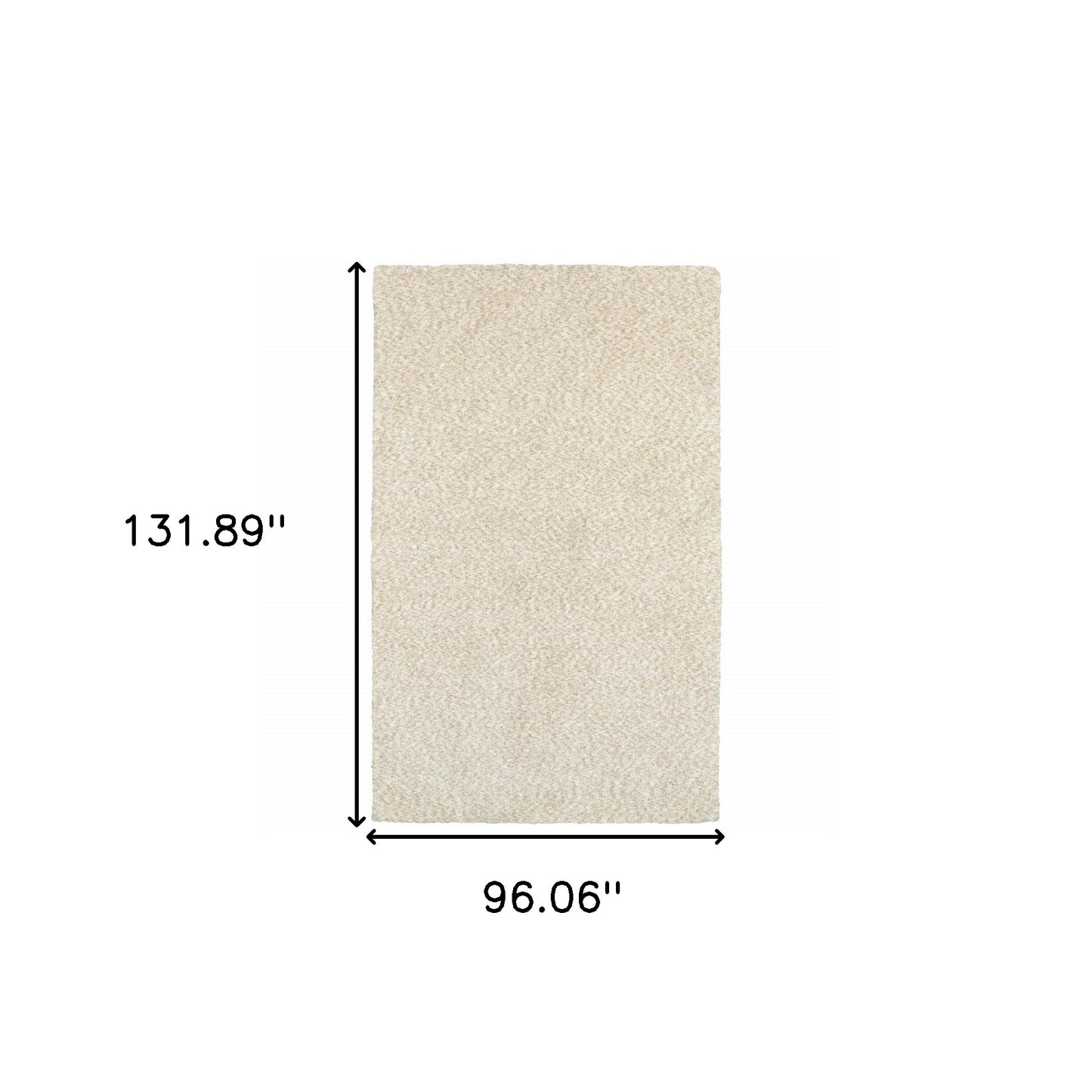 10' X 13' Modern Shag Ivory Indoor Area Rug