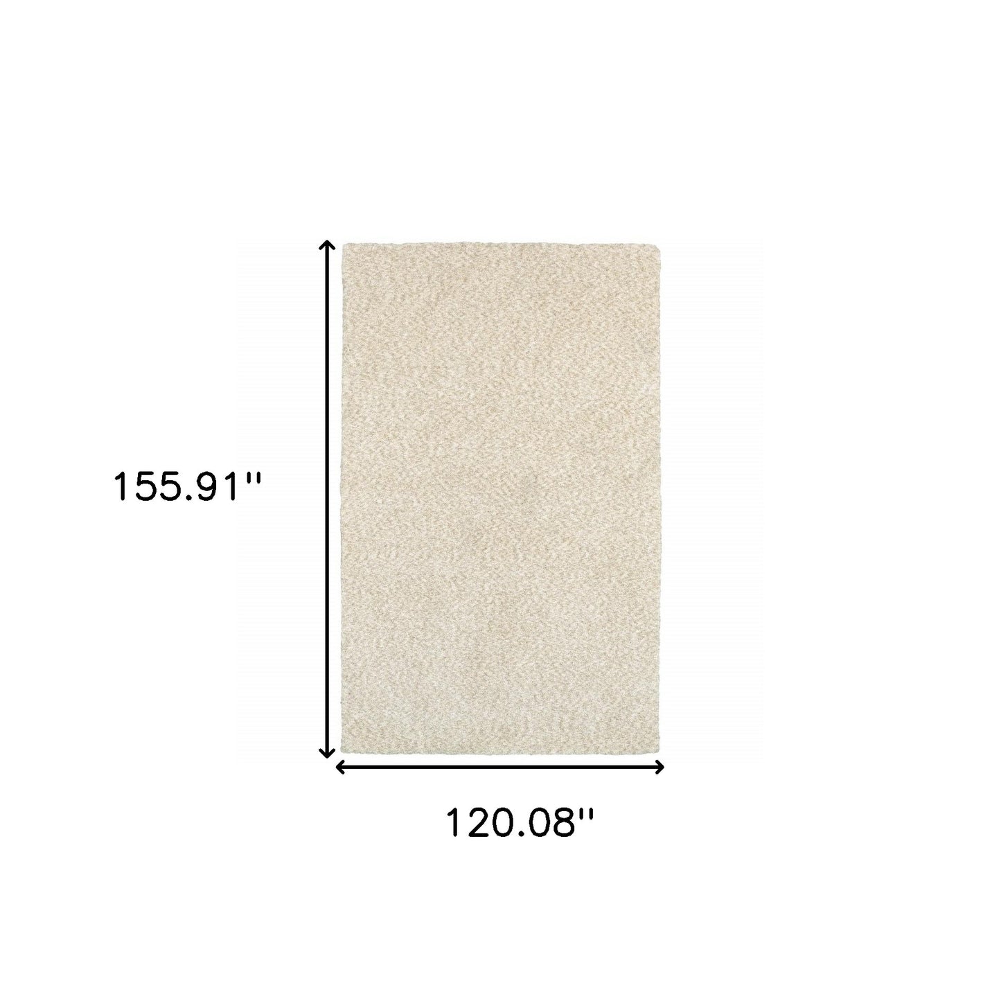 10' X 13' Modern Shag Ivory Indoor Area Rug