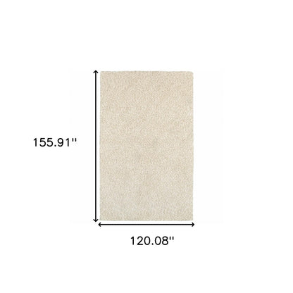 10' X 13' Modern Shag Ivory Indoor Area Rug