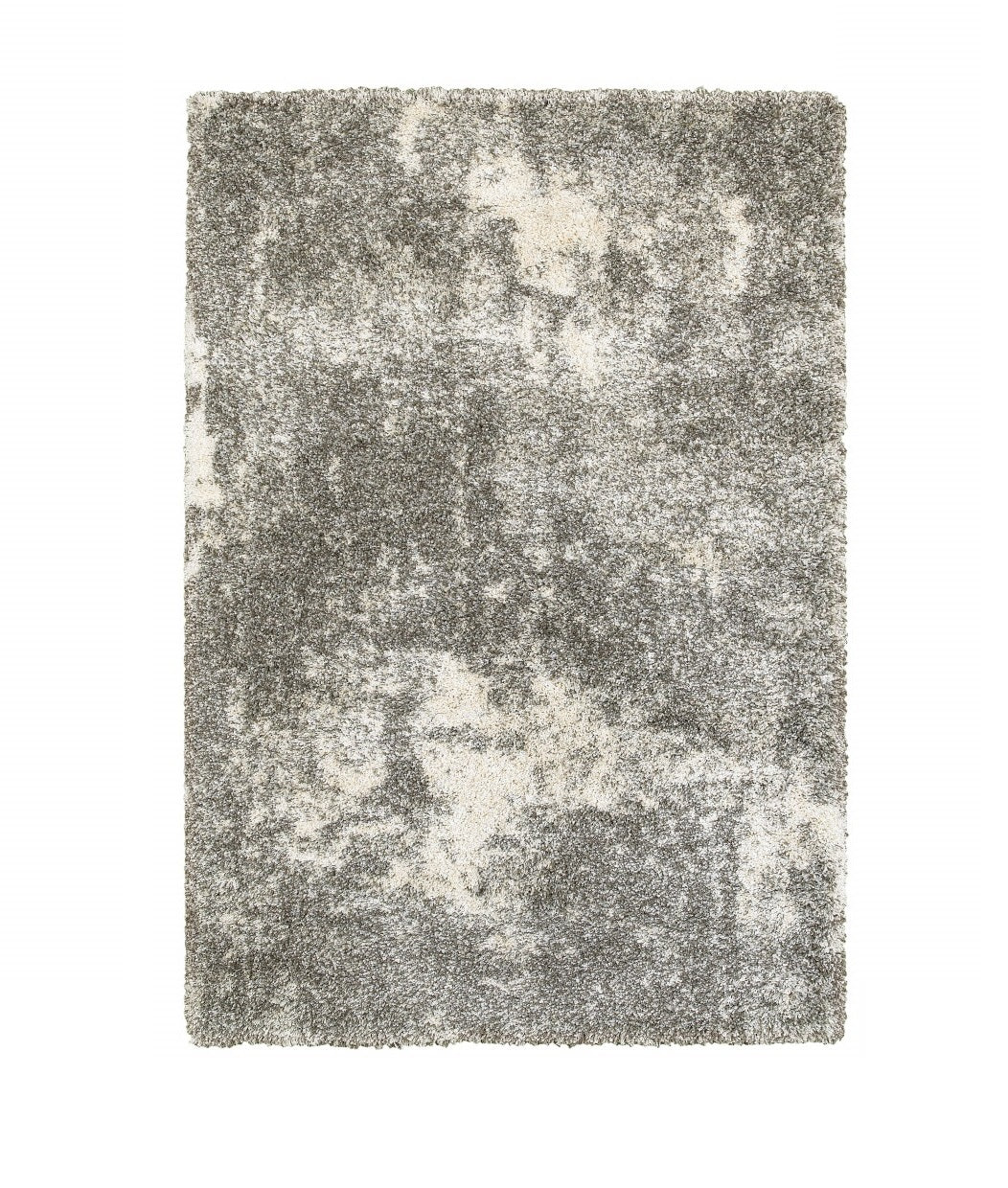 2' X 3' Gray And Ivory Distressed Abstract Scatter Rug