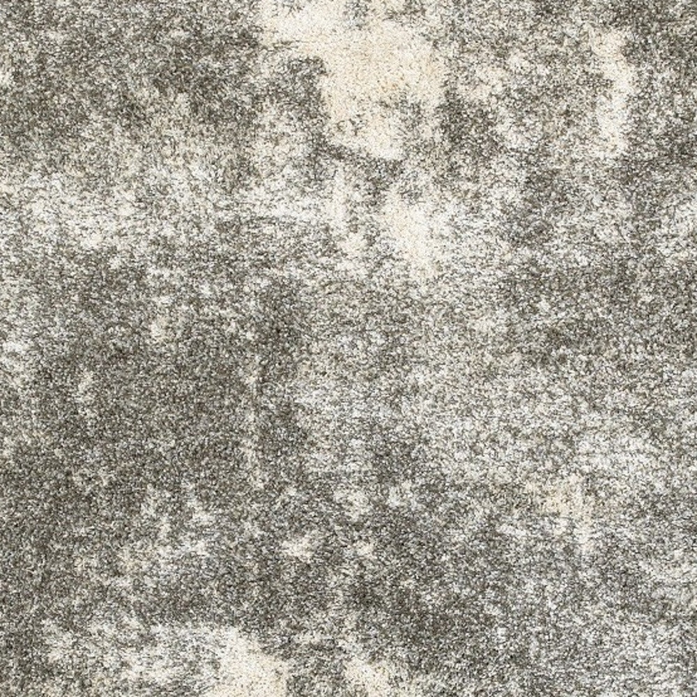 2' X 3' Gray And Ivory Distressed Abstract Scatter Rug