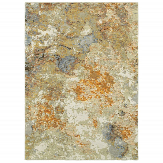 12' Gold And Ivory Runner Rug