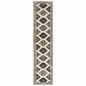 8' Orange And Ivory Runner Rug