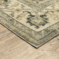 8' X 11' Beige And Gray Medallion Distressed Area Rug