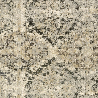 10' X 13' Ivory And Gray Trellis Distressed Area Rug