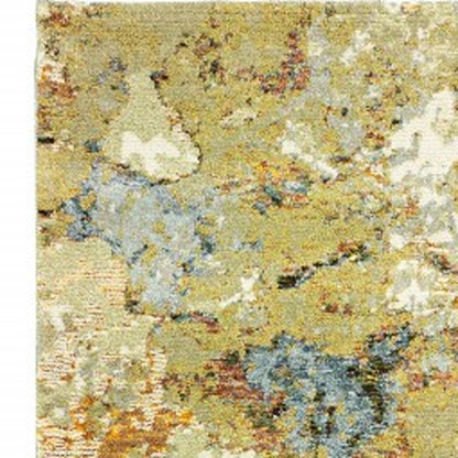 10' X 13' Beige Gold And Ivory Abstract Area Rug