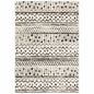 5' X 7' Ivory And Black Abstract Geometric Distressed Area Rug