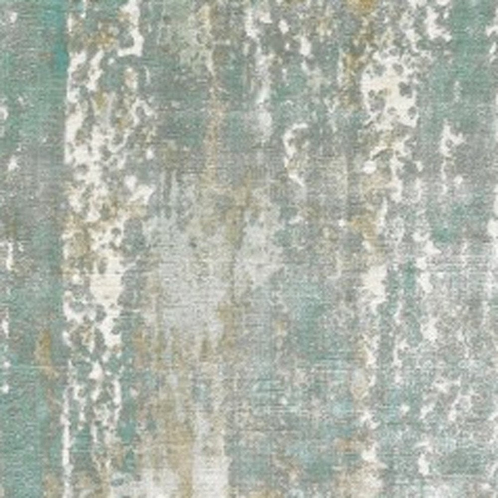8' X 10' Blue And Gray Abstract Hand Loomed Distressed Area Rug