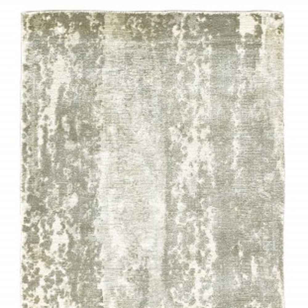 10' X 14' Gray And Ivory Abstract Splash Indoor Area Rug