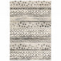 10' X 13' Ivory And Black Eclectic Patterns Indoor Area Rug