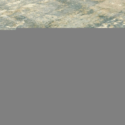3' X 10' Blue And Gray Abstract Splash Indoor Runner Rug