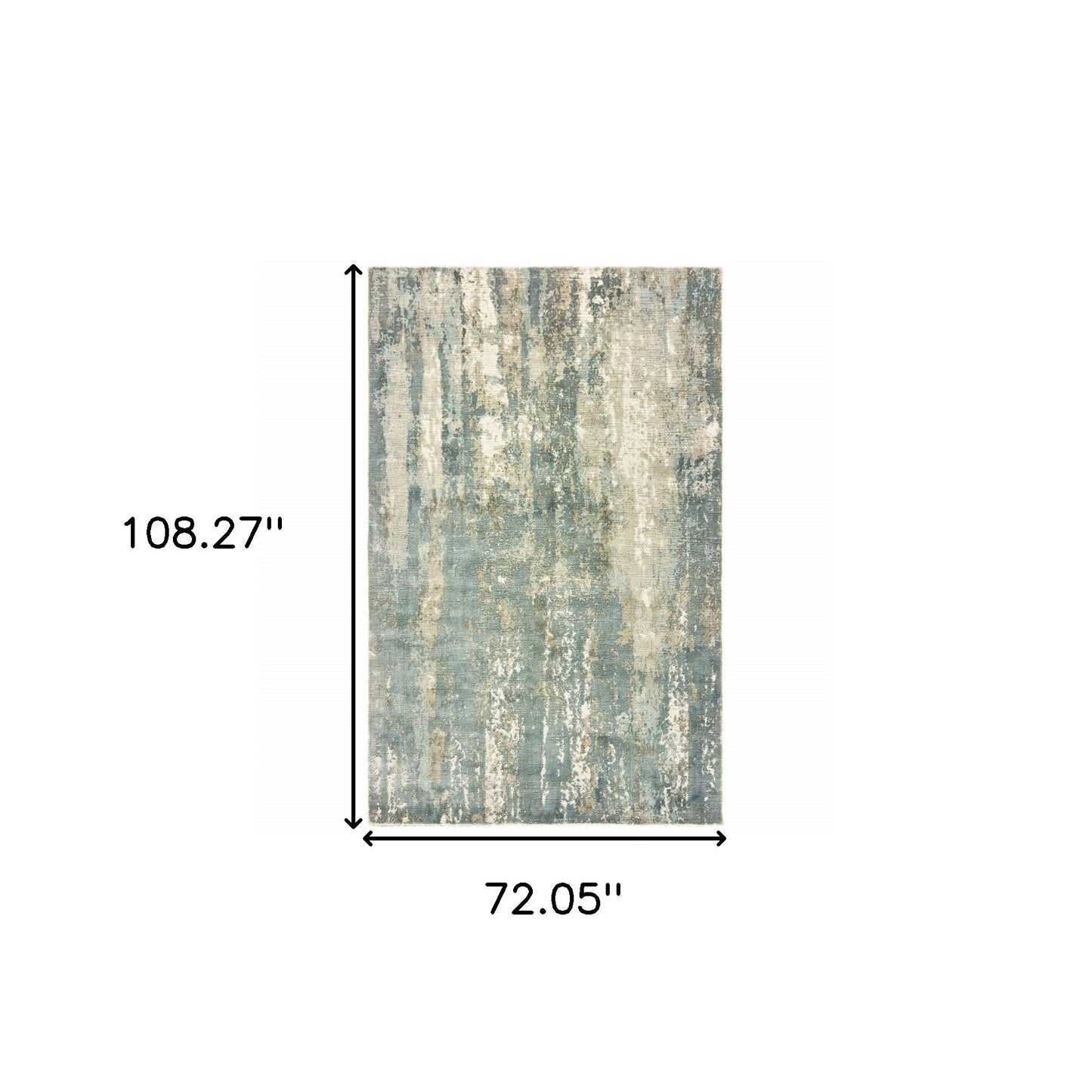 9' X 12' Blue And Gray Abstract Splash Indoor Area Rug