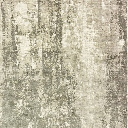 10' X 14' Gray And Ivory Abstract Splash Indoor Area Rug