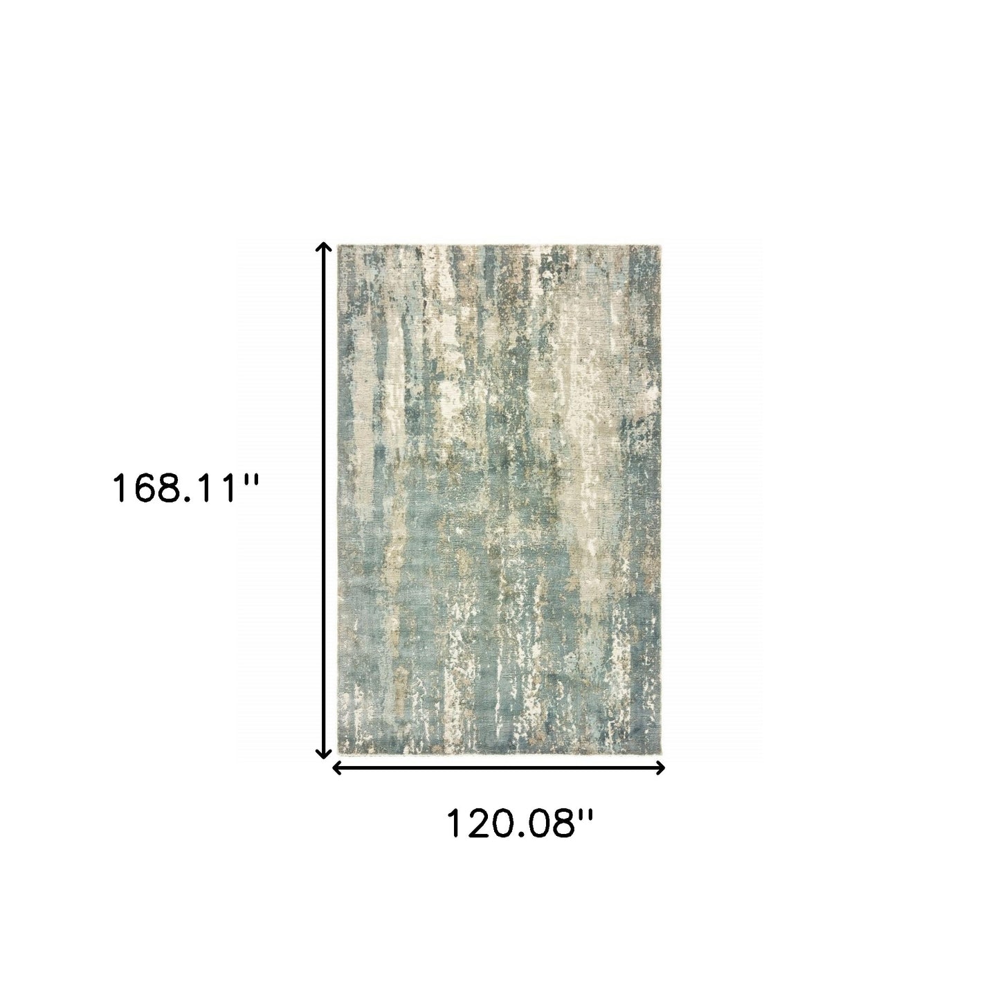 9' X 12' Blue And Gray Abstract Splash Indoor Area Rug