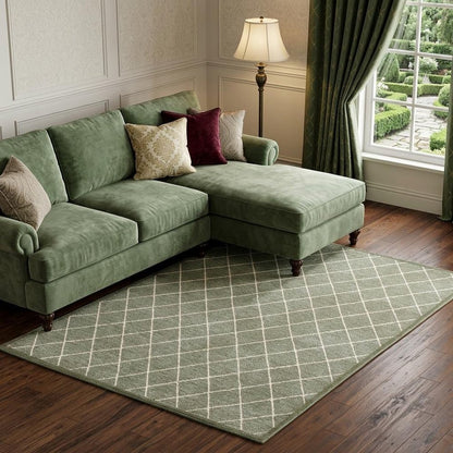 10' X 13' Gray And Ivory Diamond Indoor Area Rug