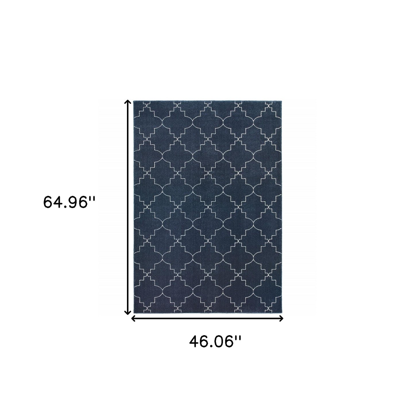 4' X 6' Blue And Ivory Trellis Indoor Area Rug