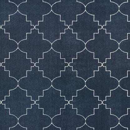 4' X 6' Blue And Ivory Trellis Indoor Area Rug