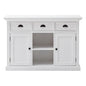 49" White Wood Three Drawer Sideboard with Two Doors