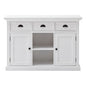 49" White Wood Three Drawer Sideboard with Two Doors