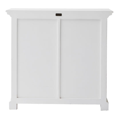 35" White Accent Cabinet With Two Drawers and Baskets