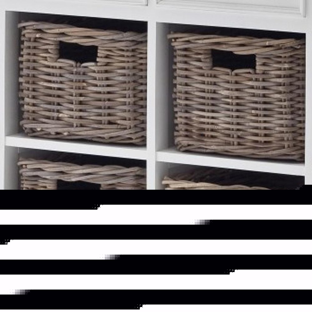 63" White Solid Wood Four Drawer Sideboard with Two Doors