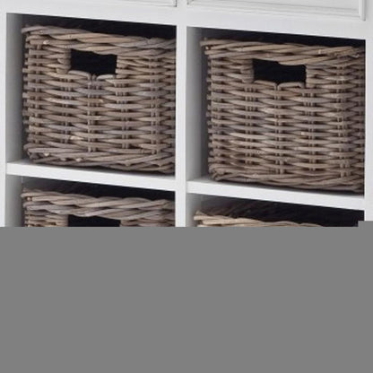 63" White Solid Wood Four Drawer Sideboard with Two Doors