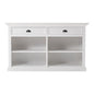 57" White Wood Two Drawer Buffet Table