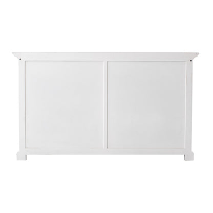 57" White Wood Two Drawer Buffet Table